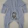 Cute monkey embroidered on blue romper