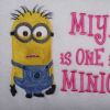 Minion embroidered pillow