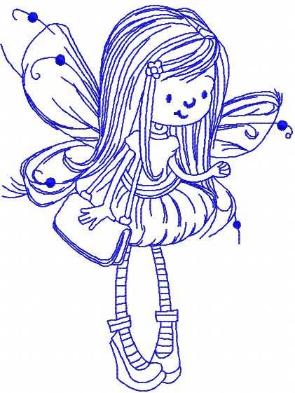 Little fairy embroidery design 45