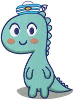 Dino sailor embroidery design