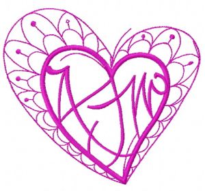Fancy heart 5 embroidery design