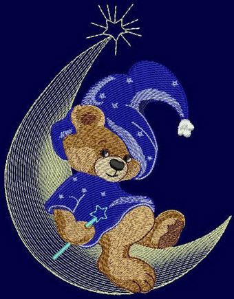 teddy bear moon wizard design