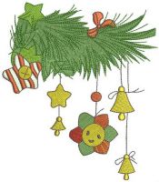 Xmas garland embroidery design