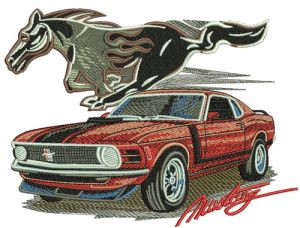 Mustang car 3 embroidery design
