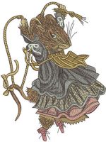 Rat jumping rope embroidery design