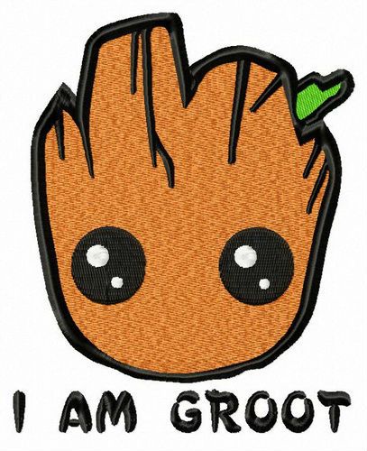 I am Groot machine embroidery design