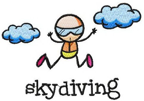 Skydiving machine embroidery design