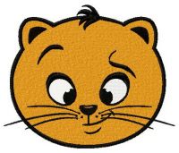 Ironic cat face embroidery design