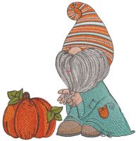 Dwarf found pumpkin embroidery design