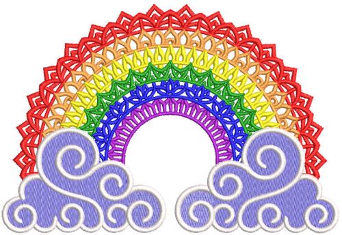 All rainbow colors embroidery design