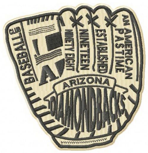 Arizona Diamondbacks glove machine embroidery design