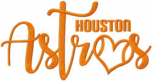 Loving Houston Astros logo embroidery design