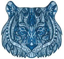 Mosaic tiger 2 embroidery design