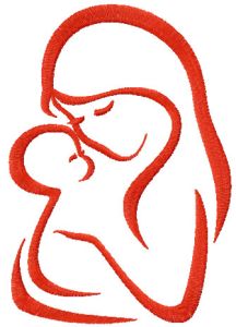 Mother's love symbol embroidery design