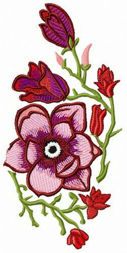 Lush rose machine embroidery design 