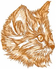 Red kitten sketch embroidery design