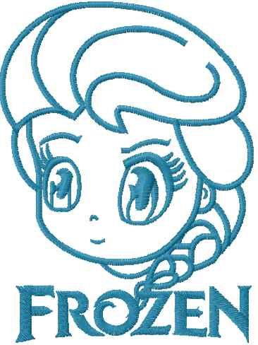Elsa chibi embroidery design 5