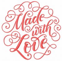Made with love embroidery design