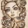 Embroidered pretty girl with roses design