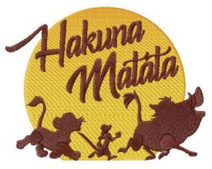 Hakuna Matata sunset embroidery design