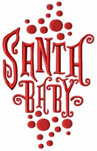 Santa baby embroidery design