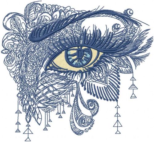 Attractive eye embroidery design 2