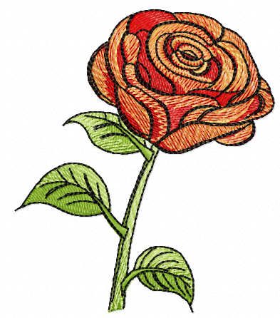 Red rose free embroidery design
