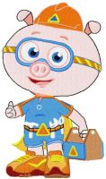 Alpha Pig embroidery design