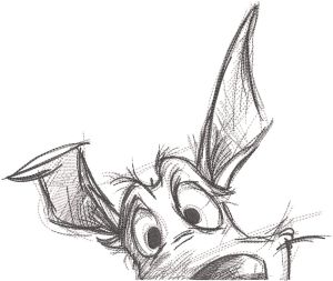 Dog ears stick out embroidery design