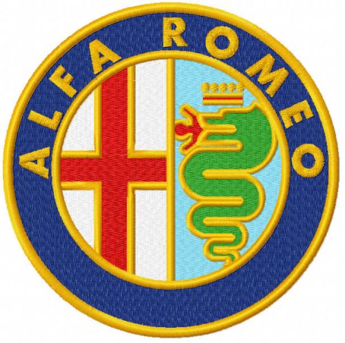 Alfa romeo classic logo embroidery design