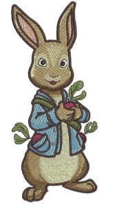 Bunny with radish 3 embroidery design