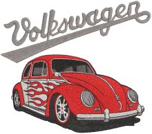 Beetle with logo embroidery design