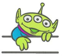 Alien monogram  embroidery design