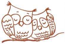 Sleepy owls 3 embroidery design