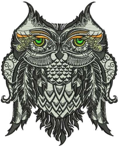 Owl granny embroidery design 2