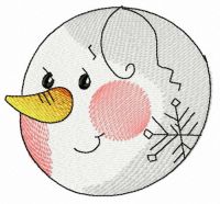 Snowman's head embroidery design