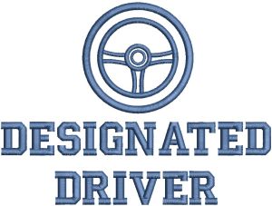 Designated driver embroidery design