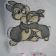 Cute bunnies on embroidered bath towels