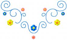 Flower ornament embroidery design