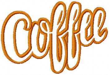 Coffee free machine embroidery design