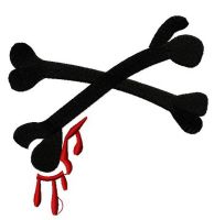 Bloody crossed bones embroidery design
