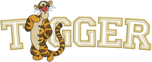 Tigger with Athletic Sport embroidery design