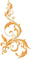 Gold swirl decoration 9 embroidery design