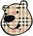 Polar bear face applique embroidery design