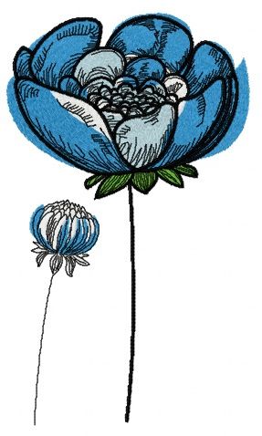 Blue meadow 5 machine embroidery design