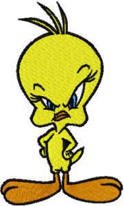 Tweety Angry  embroidery design