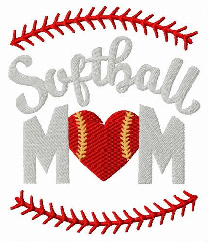 Softball mom machine embroidery design