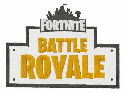 Fortnite Battle Royale logo machine embroidery design 