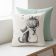 Cushion with Cat and girl friendship free embroidery design