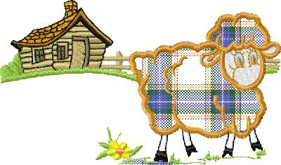 Lamb free embroidery applique design